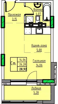1-к кв. Алтайский край, Заринск 1-й мкр,  (28.92 м)