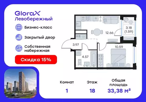 1-к кв. Нижегородская область, Нижний Новгород Глоракс Левобережный ...