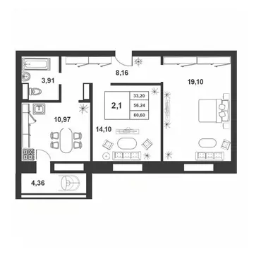 2-к кв. Новгородская область, Великий Новгород ул. Якова Павлова, 15 ...