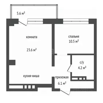 2-к кв. Красноярский край, Красноярск наб. Ярыгинская, 3 (44.5 м)