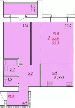 2-к кв. Алтайский край, Новоалтайск Индустриальная ул., 18 (55.3 м)