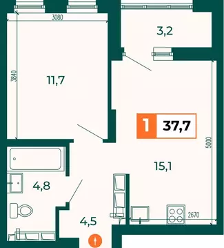 1-к кв. Свердловская область, Екатеринбург ВИЗ жилрайон, Квартал ...