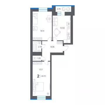 2-к кв. Рязанская область, Рязанский район, Дядьковское с/пос, с. ...