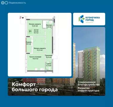 2-комнатная квартира: Нижний Новгород, Советский район (55.4 м)