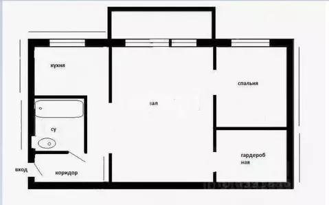 2-к кв. Тульская область, Узловая ул. Трегубова, 38 (42.1 м)