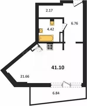 Квартира-студия: Севастополь, улица Лётчиков, 10 (41.1 м)
