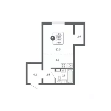 Студия Кировская область, Киров ул. Потребкооперации, 34 (33.0 м)