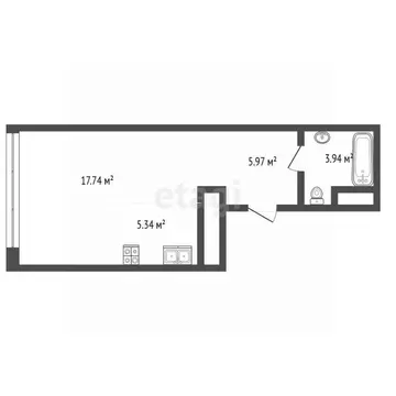 Студия Ульяновская область, Ульяновск ул. Аблукова, 6 (24.2 м)