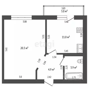 1-к кв. Башкортостан, Стерлитамак просп. Октября, 87 (40.0 м)