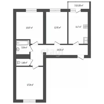 3-к кв. Ярославская область, Ярославль Ленинградский просп., 98/2 ...
