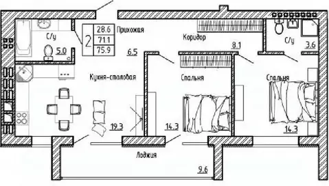 2-к кв. Воронежская область, Рамонский район, с. Ямное ул. Генерала ...