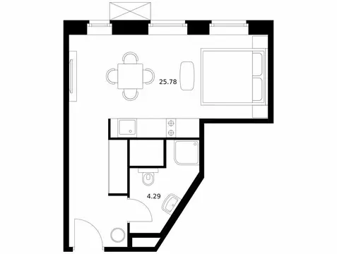 Квартира-студия: Санкт-Петербург, проспект Энергетиков, 6 (30.07 м)