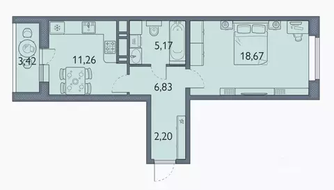 1-к кв. Брянская область, Брянск просп. Станке Димитрова, 67к7 (43.9 ...