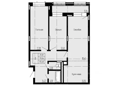 2-к кв. Саха (Якутия), Якутск 16-й кв-л,  (85.48 м)