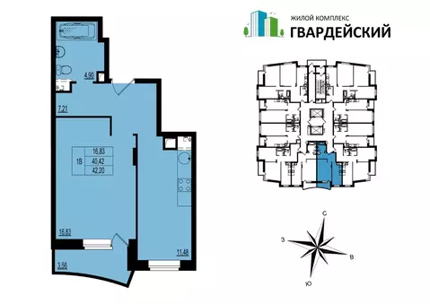 1-к кв. Владимирская область, Владимир ул. Всесвятская, 3к2 (42.2 м)