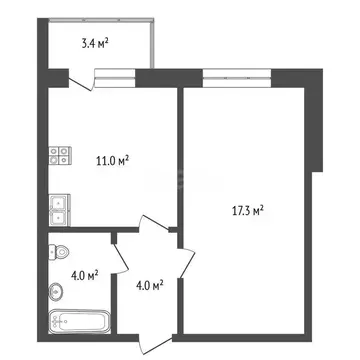 1-комнатная квартира: Тюмень, улица Избышева, 8 (36.6 м)