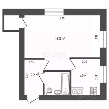 1-к кв. Тюменская область, Тюмень ул. Мельникайте, 96 (30.0 м)