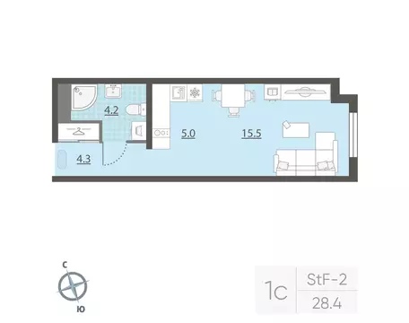 Квартира-студия: Екатеринбург, жилой район Центральный, жилой комплекс ...