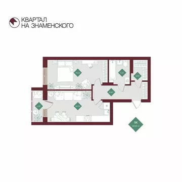 1-комнатная квартира: Тобольск, микрорайон 3Б, 6Бк2 (58.69 м)
