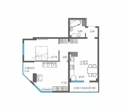 2-к кв. Крым, Ялта ул. Кирова, 155Ак1 (64.07 м)