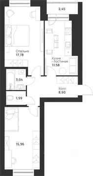 2-к кв. Тульская область, Тула Новая Тула мкр,  (61.4 м)