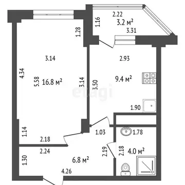 1-комнатная квартира: Анапа, микрорайон Алексеевка, Лазурная улица, ...