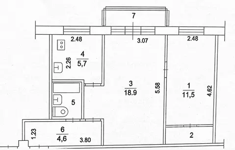2-к кв. Московская область, Раменское Донинское ш., 2 (47.0 м)