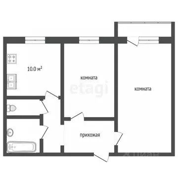 2-к кв. Владимирская область, Ковров Еловая ул., 94/2 (52.9 м)