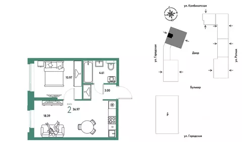 2-к кв. Свердловская область, Екатеринбург муниципальное образование, ...