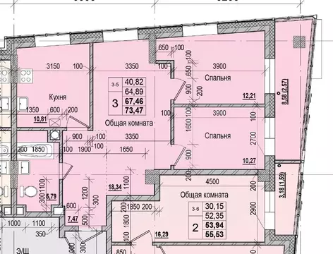 3-к кв. Саха (Якутия), Якутск ул. Чкалова, 47 (67.46 м)