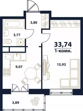 1-к кв. Ульяновская область, Ульяновск Новый Город мкр, 17-й кв-л, ...