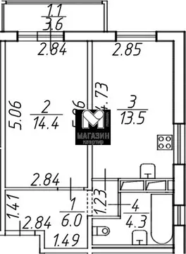 1-к кв. Ленинградская область, Мурино Всеволожский район, ул. ...