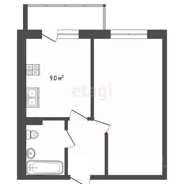 1-к кв. Ярославская область, Ярославль ул. Труфанова, 10А (29.9 м)