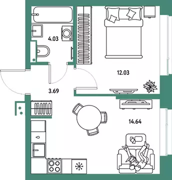 2-к кв. Московская область, Мытищи Страна.Парковая жилой комплекс ...