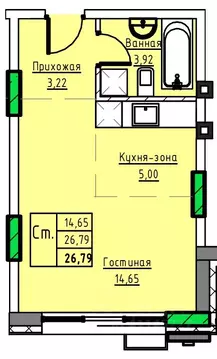 1-к кв. Алтайский край, Заринск 1-й мкр,  (26.79 м)