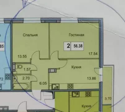 2-к кв. Ленинградская область, Мурино Всеволожский район, ул. ...