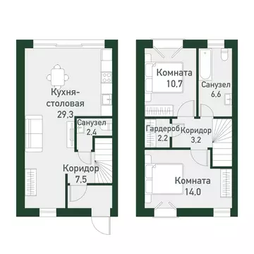 2-комнатная квартира: Челябинский городской округ, посёлок Западный, ...