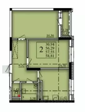 2-к кв. Башкортостан, Уфа Затон-Восточный жилрайон, Паруса жилой ...