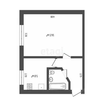 1-к кв. Тюменская область, Тюмень Олимпийская ул., 42 (30.0 м)