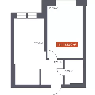 1-комнатная квартира: Томск, Красноармейская улица, 144 (42.69 м)