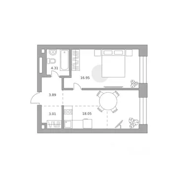 1-к кв. Москва Дубининская ул., 28 (46.21 м)