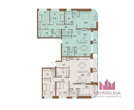 6-к кв. Москва ул. Нижние Мневники, 16к2 (265.0 м)