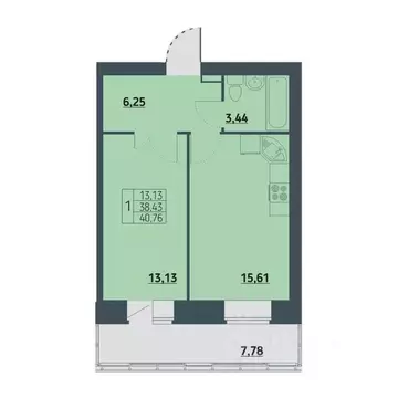 1-к кв. Красноярский край, Красноярск ул. Светлова, 12 (41.0 м)
