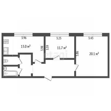 Комната Ханты-Мансийский АО, Сургут Ленинградская ул., 3 (24.7 м)