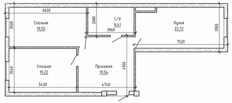 2-комнатная квартира: Нальчик, улица Героя России Т.М. Тамазова, 7к1 ...