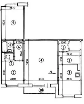 3-к кв. Красноярский край, Красноярск ул. Алексеева, 25 (71.0 м)