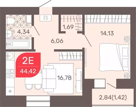 1-к кв. Забайкальский край, Чита Романовский мкр, 32 (44.6 м)