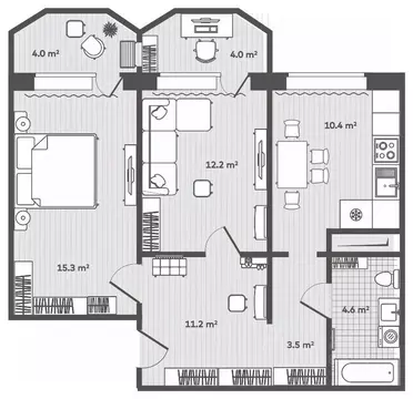 2-к кв. Приморский край, Надеждинский район, пос. Тавричанка  (57.7 м)