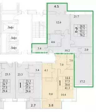 2-комнатная квартира: Люберцы, Инициативная улица, 13 (71 м)
