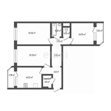 3-к кв. Тюменская область, Тюмень ул. Александра Митинского, 5 (92.8 ...